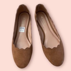 Classic Scalloped Suede Flats Martha Everyday Size 9